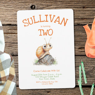 Invitación Cumpleaños de niño de cualquier edad con caracol n
