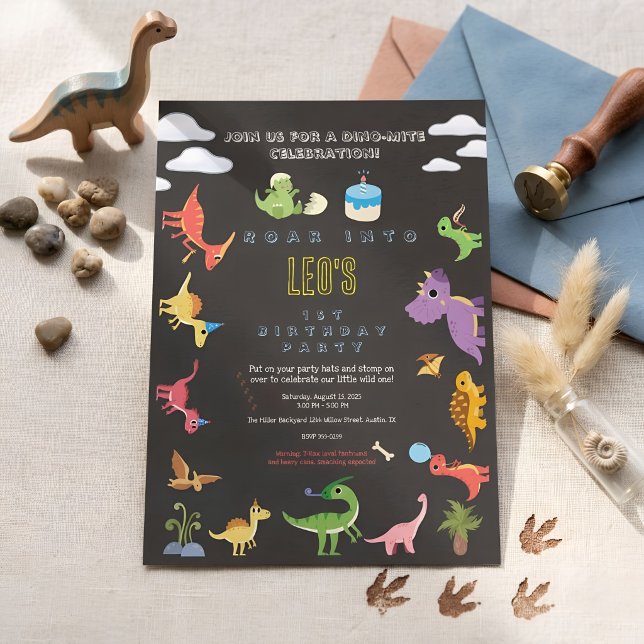 Invitación Cumpleaños de niño / Dino lindo Dinosaurio  (Subido por el creador)