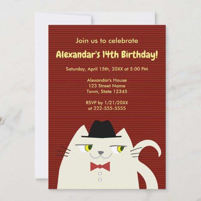 Invitación Cumpleaños de Niño Divertido (Anverso)