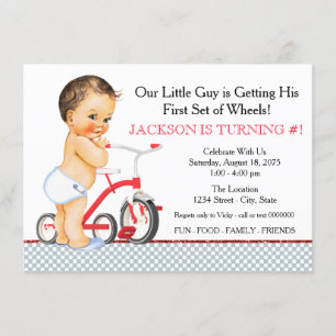 Invitación Cumpleaños de Niño en Triciclo