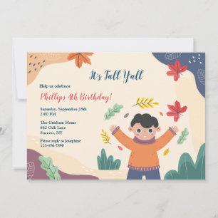Invitación Cumpleaños de Niño Otoño