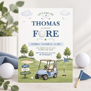 Invitación Cumpleaños de niño tema golf 4