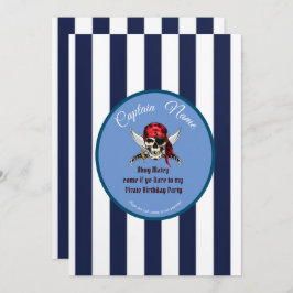 Invitación cumpleaños de niño tema pirata