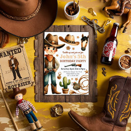 Invitación Cumpleaños de Niño Vaquero Rodeo Western
