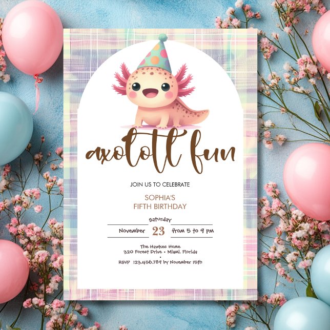Invitación Cumpleaños de niños ajolote (Subido por el creador)