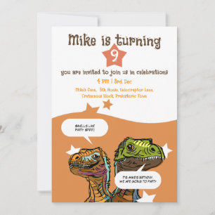 Invitación Cumpleaños de niños amantes de los dinosaurios con