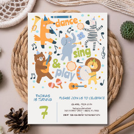 Invitación Cumpleaños de niños bailar cantar y jugar