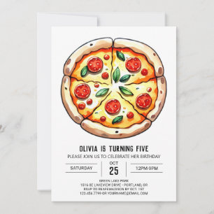 Invitación Cumpleaños de Niños Boho Pizza