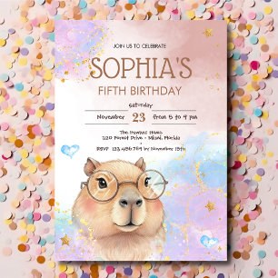 Invitación Cumpleaños de niños capybara