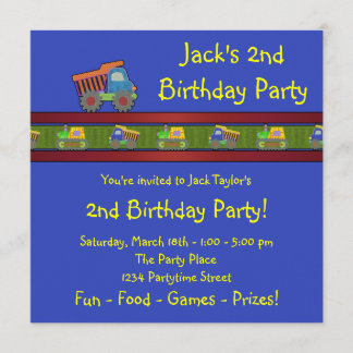 Invitación Cumpleaños de niños con camión de volteo