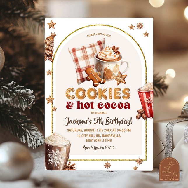 Invitación Cumpleaños de niños con galletas de Navidad y caca (Subido por el creador)