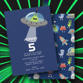Invitación Cumpleaños de niños con monstruo alienígena modern