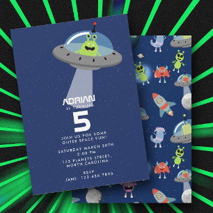 Invitación Cumpleaños de niños con monstruo alienígena modern