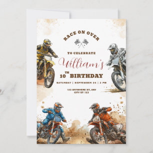 Invitación Cumpleaños de niños con tema de carreras
