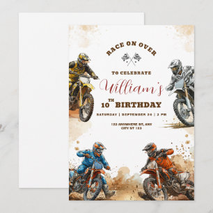 Invitación Cumpleaños de niños con tema de carreras