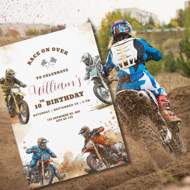Invitación Cumpleaños de niños con tema de carreras (Subido por el creador)