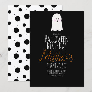 Invitación Cumpleaños de niños con tema de fantasmas lindos p