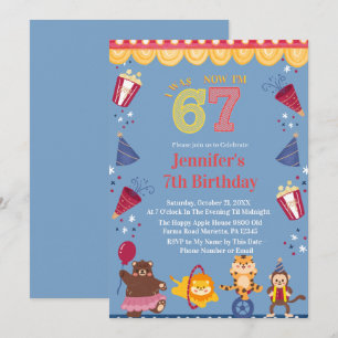 Invitación Cumpleaños De Niños De 6 A 7 Años Circo