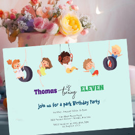 Invitación cumpleaños de niños de aventura de Rope Park