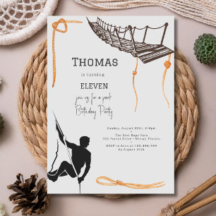 Invitación cumpleaños de niños de aventura de Rope Park