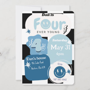 Invitación Cumpleaños de niños de cuatro años