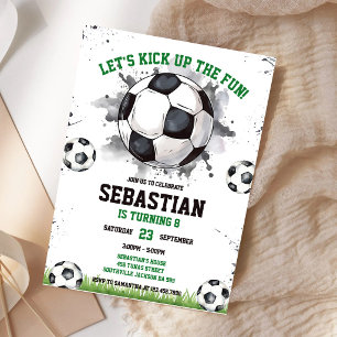 Invitación Cumpleaños de niños de fútbol Diviértete Deportes