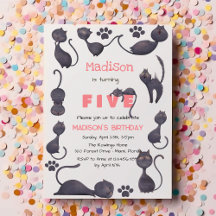 cumpleaños de niños de gato negro