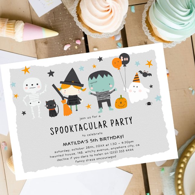 Invitación Cumpleaños de niños de Halloween lindo (Subido por el creador)