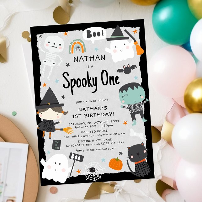 Invitación Cumpleaños de niños de Halloween lindos (Subido por el creador)