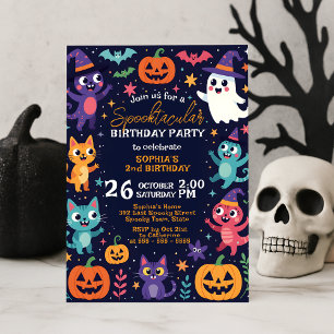 Invitación Cumpleaños de niños de octubre de monstruo lindo d