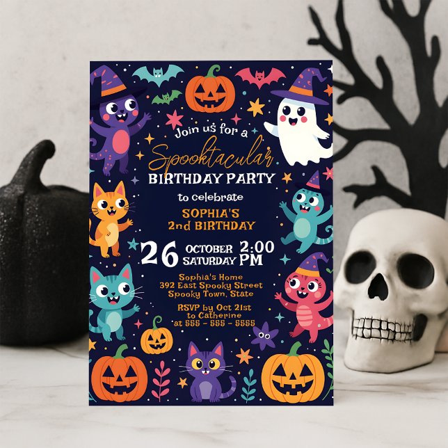 Invitación Cumpleaños de niños de octubre de monstruo lindo d (Subido por el creador)