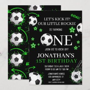 Invitación Cumpleaños de Niños Deportes Fútbol 1er Partido