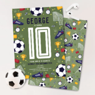 Invitación Cumpleaños de niños deportes modernos fútbol