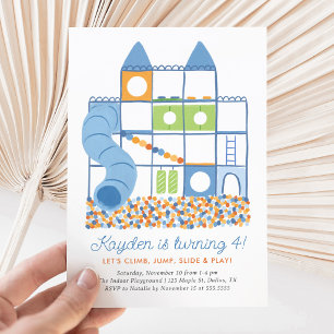 Invitación Cumpleaños de niños en parque infantil interior