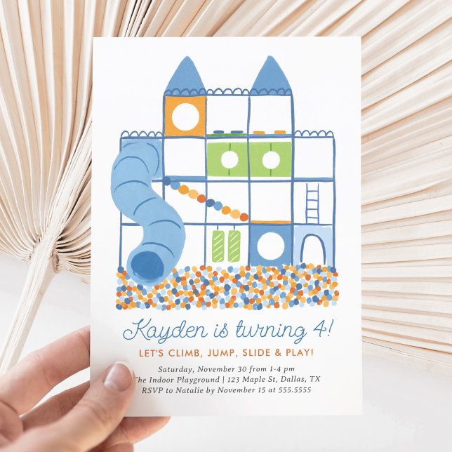 Invitación Cumpleaños de niños en parque infantil interior (Subido por el creador)