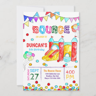 Invitación Cumpleaños de niños en Trampoline Park Bounce on o