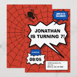 Invitación cumpleaños de niños estilo comic de batman