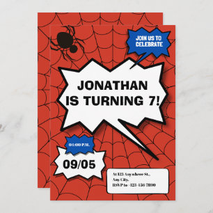 Invitación cumpleaños de niños estilo comic de batman