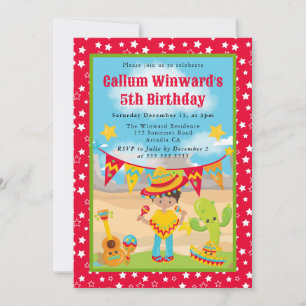 Invitación Cumpleaños de niños fiesta de niño latino lindo