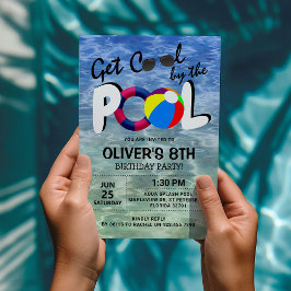 Invitación Cumpleaños de niños Genial Junto a la Piscina