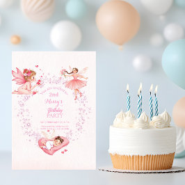 Invitación Cumpleaños de niños hada floral caprichosa