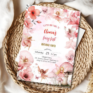 Invitación Cumpleaños de niños hada primer jardín de hadas