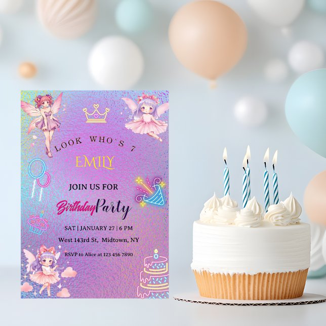 Invitación Cumpleaños de niños hadas Kawaii  (Subido por el creador)