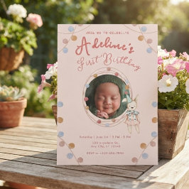 Invitación Cumpleaños de niños lindos rosados