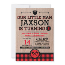 cumpleaños de niños Lumberjack, hombrecito rústico