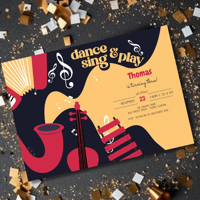 Invitación Cumpleaños de niños para bailar cantar y jugar (Subido por el creador)