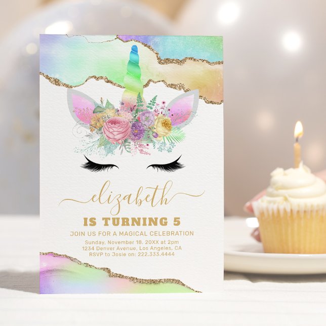 Invitación Cumpleaños de Niños Rainbow Unicorn (Subido por el creador)