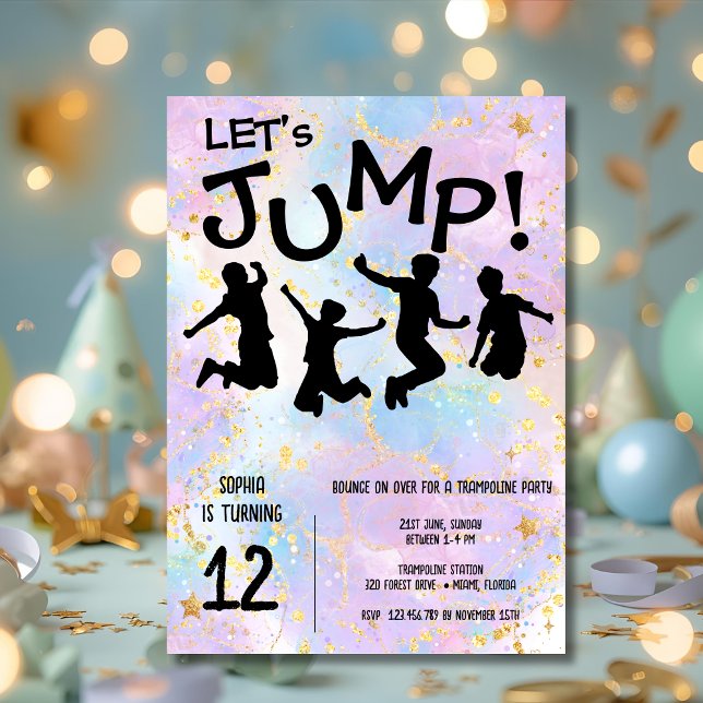 Invitación Cumpleaños de niños saltando en trampolín (Subido por el creador)
