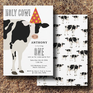 Invitación Cumpleaños de Niños Vaca Sagrada Fiesta de Vaca