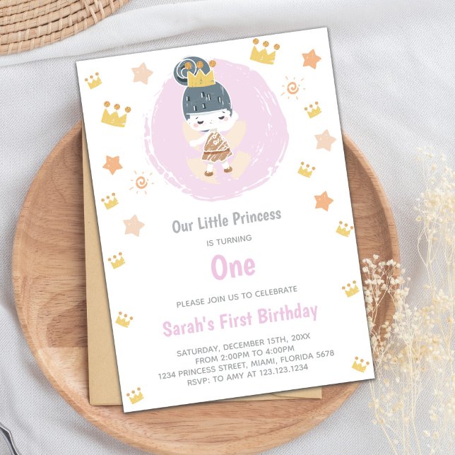 Invitación Cumpleaños de "Nuestra Princesa Pequeña" (Our Little Princess Birthday Invitations)